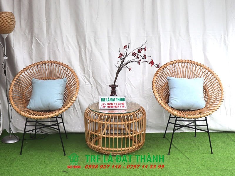 Bàn Ghế Mây Ngoài Trời - BGMNT001